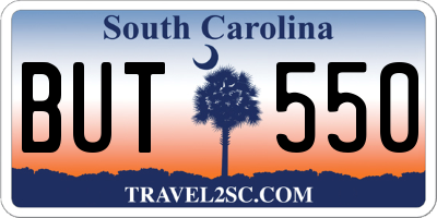 SC license plate BUT550