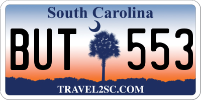 SC license plate BUT553