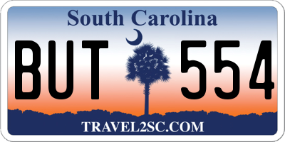 SC license plate BUT554