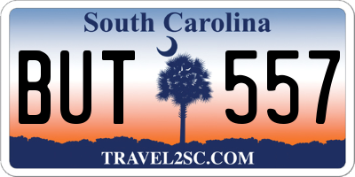 SC license plate BUT557