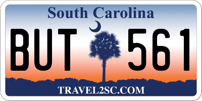 SC license plate BUT561