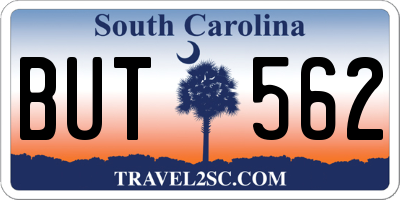 SC license plate BUT562