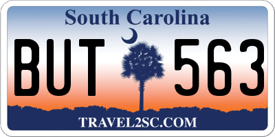 SC license plate BUT563
