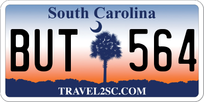 SC license plate BUT564