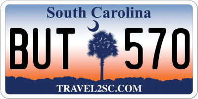 SC license plate BUT570