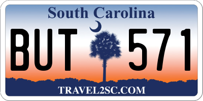 SC license plate BUT571