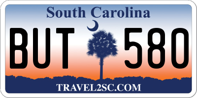 SC license plate BUT580