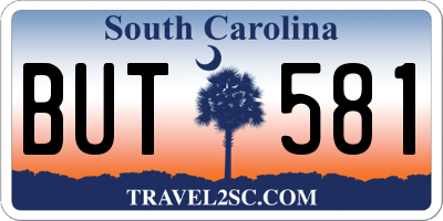 SC license plate BUT581