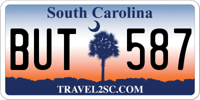 SC license plate BUT587