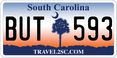 SC license plate BUT593