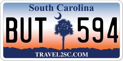 SC license plate BUT594