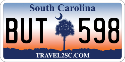SC license plate BUT598