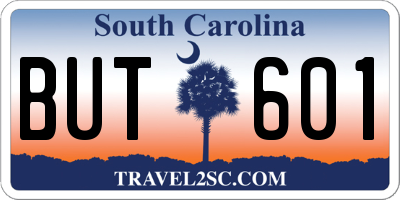 SC license plate BUT601