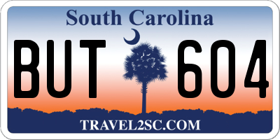 SC license plate BUT604