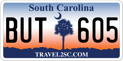 SC license plate BUT605