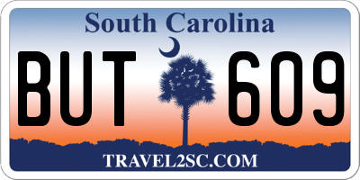 SC license plate BUT609