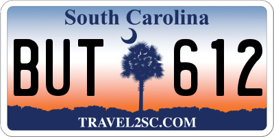SC license plate BUT612