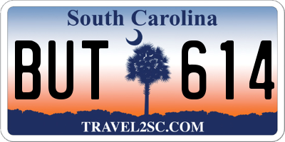 SC license plate BUT614