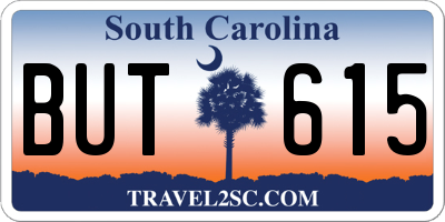 SC license plate BUT615