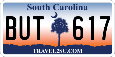 SC license plate BUT617