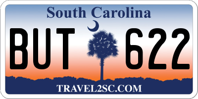 SC license plate BUT622