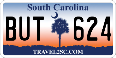 SC license plate BUT624