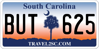 SC license plate BUT625