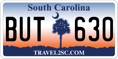 SC license plate BUT630