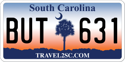 SC license plate BUT631