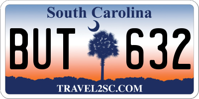 SC license plate BUT632