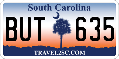 SC license plate BUT635