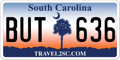 SC license plate BUT636