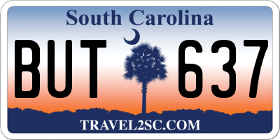 SC license plate BUT637