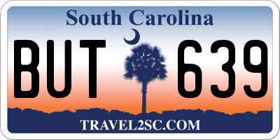 SC license plate BUT639