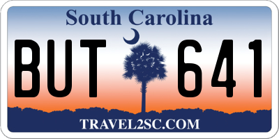 SC license plate BUT641