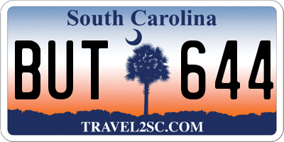 SC license plate BUT644