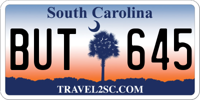 SC license plate BUT645