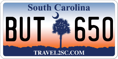 SC license plate BUT650