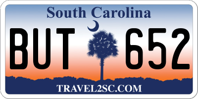 SC license plate BUT652