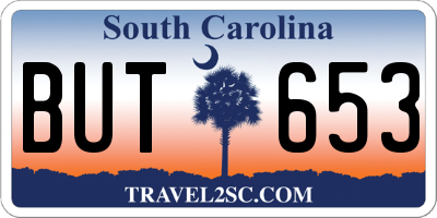 SC license plate BUT653