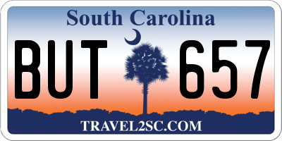 SC license plate BUT657