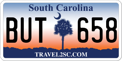 SC license plate BUT658