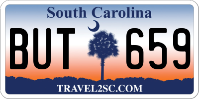 SC license plate BUT659