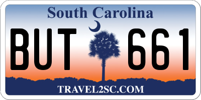 SC license plate BUT661