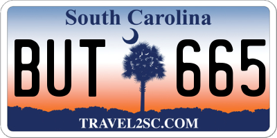 SC license plate BUT665