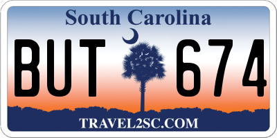 SC license plate BUT674