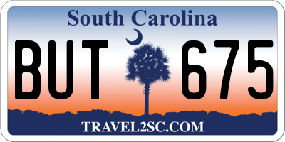 SC license plate BUT675