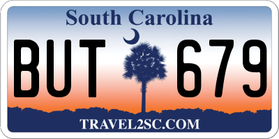 SC license plate BUT679