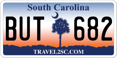 SC license plate BUT682