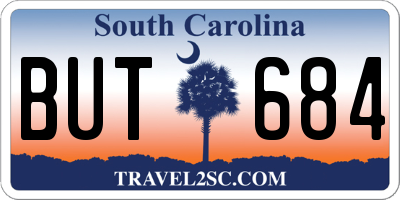 SC license plate BUT684